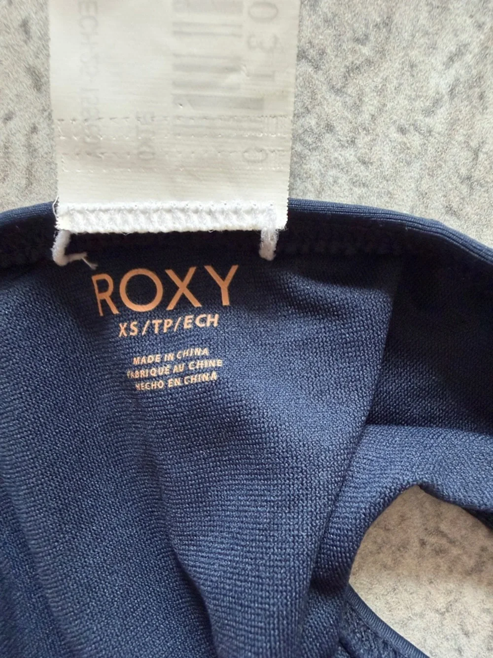 Roxy Navy Embroidered Strappy Bikini Bottom